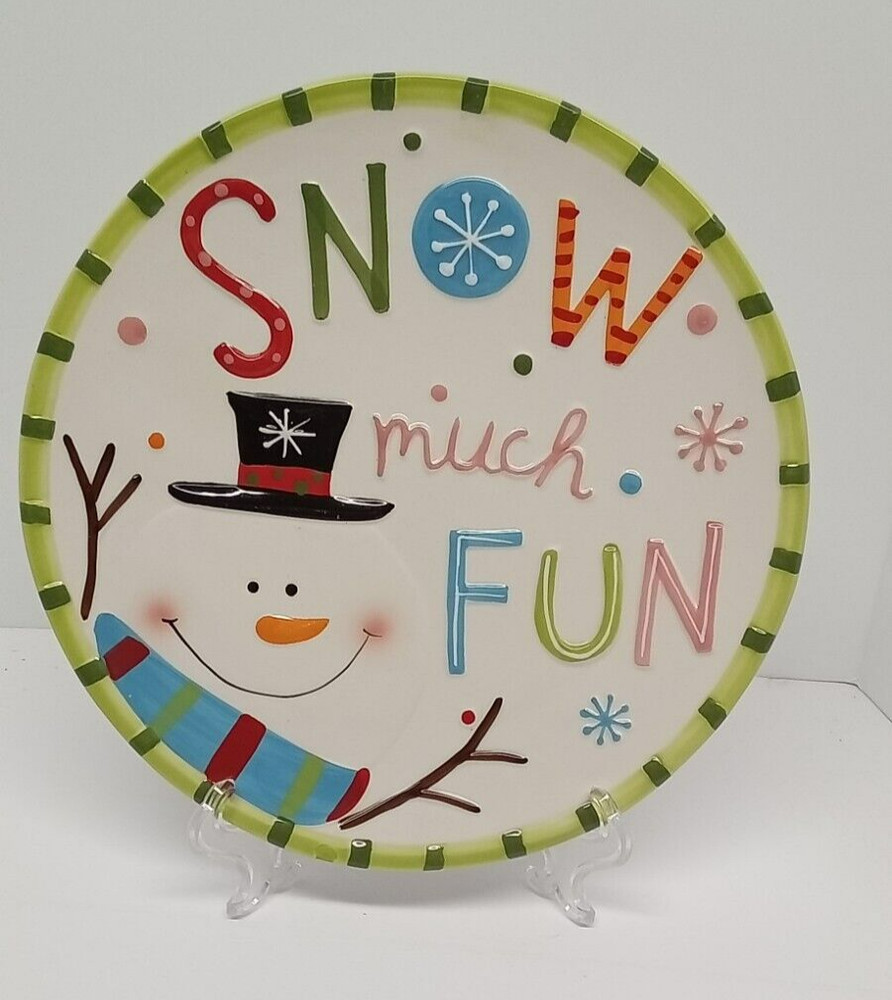 SNOWMAN PLATE --SNOW MUCH FUN