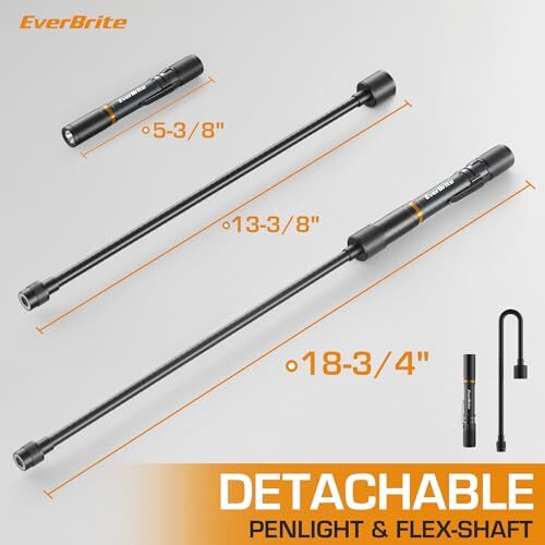 Multi-Functional Rechargeable Work Light, Flexible LED Flashlight with 3