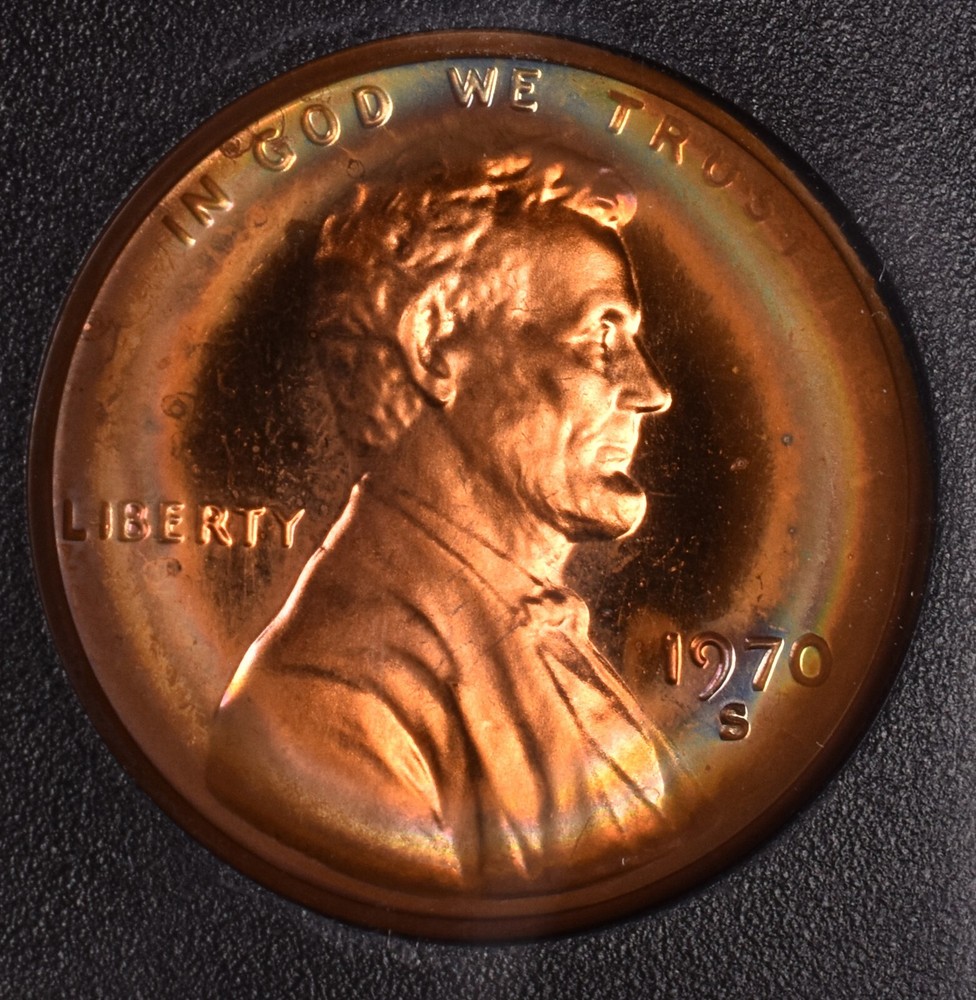 1970-S U.S. Mint Proof Cent - AMAZINGLY Toned Lincoln Cent