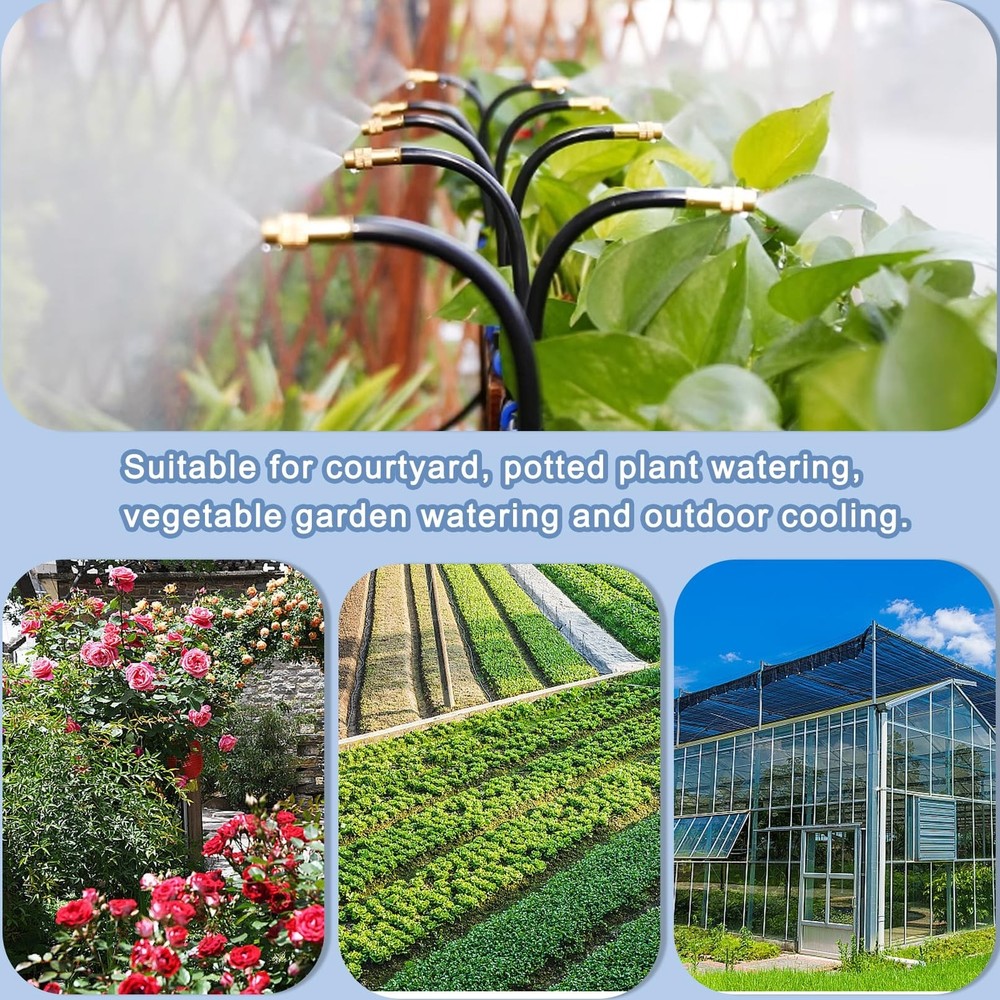 49.21Ft Drip Irrigation Kit Automatic Drip Irrigation System, 360° Bendable