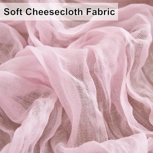 Table Runners 2Packs Cheesecloth Table Runner 10FT Boho 10FT -2 PACKS Pink