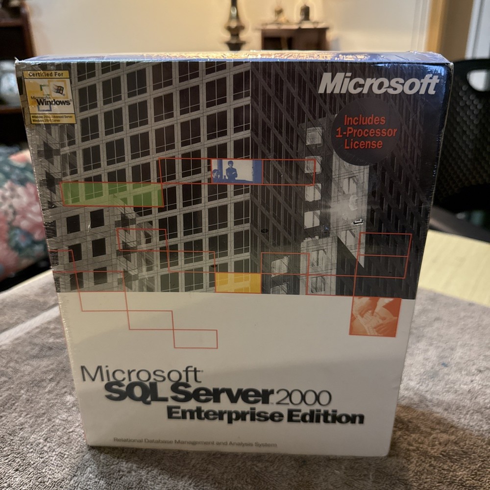 Microsoft SQL Server 2000, SKU 810-00961, Sealed Retail Box, 1-Processor License