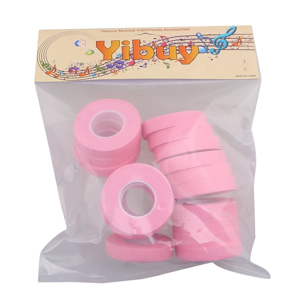 20-Pack Pink Finger Adhesive Tape for String Instruments 5 Meter Length Rolls