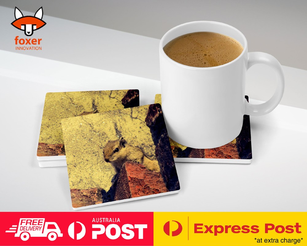 COASTER COFFEE DRINKING MAT|CUTE RODENT SQUIRREL RAT