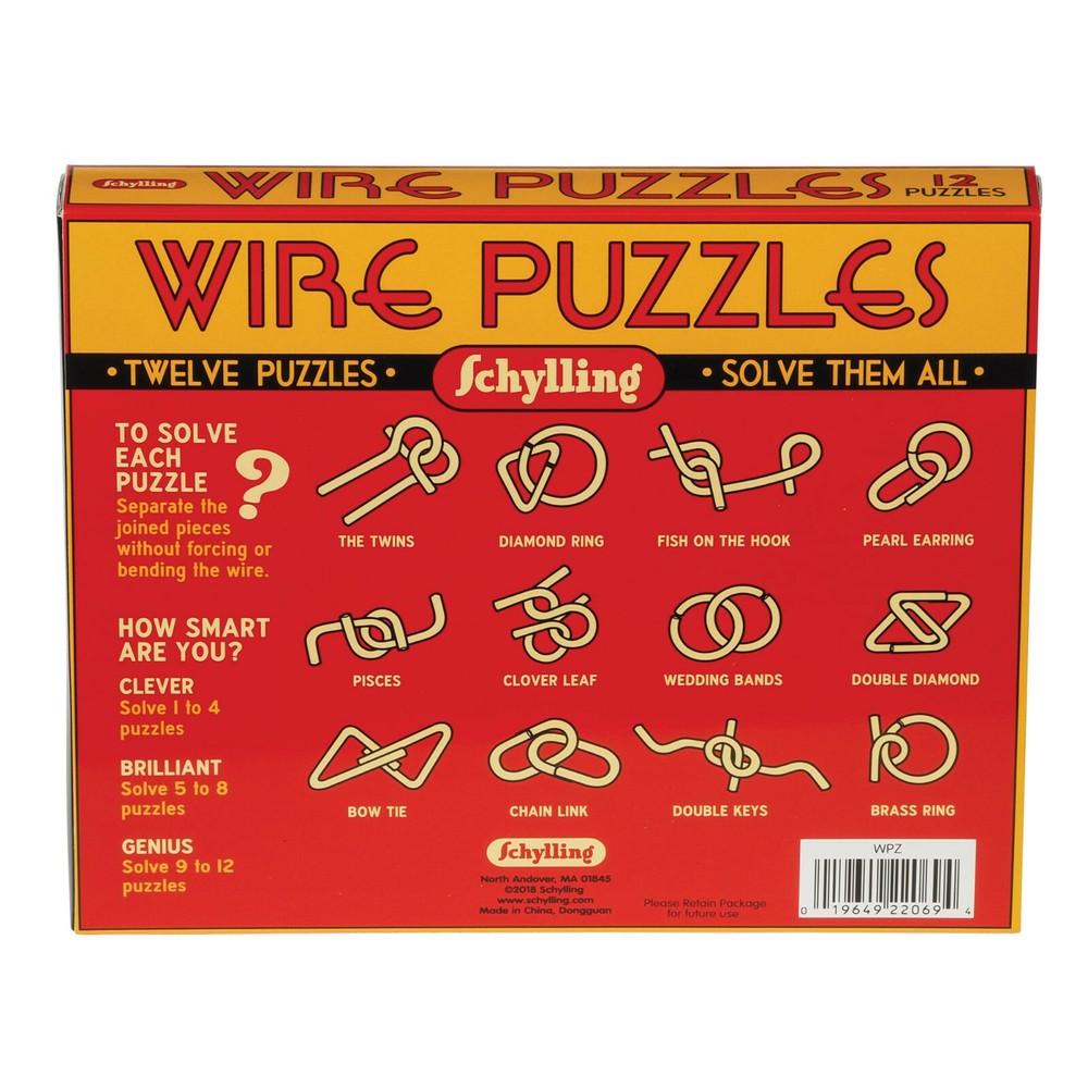 Schylling Wire Puzzle Set of 12 # WPZ