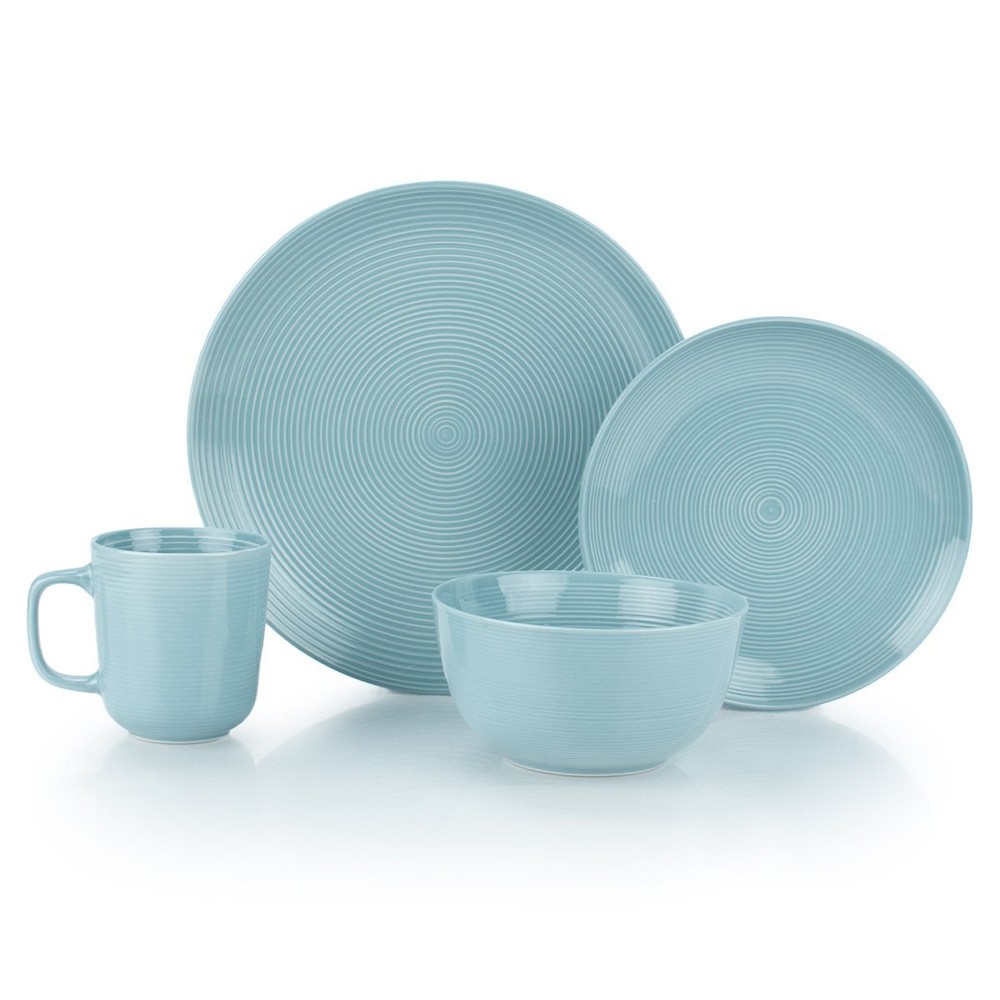 Everything Kitchens Modern Colorful Neutrals - Rippled 16-Piece Dinnerware Set