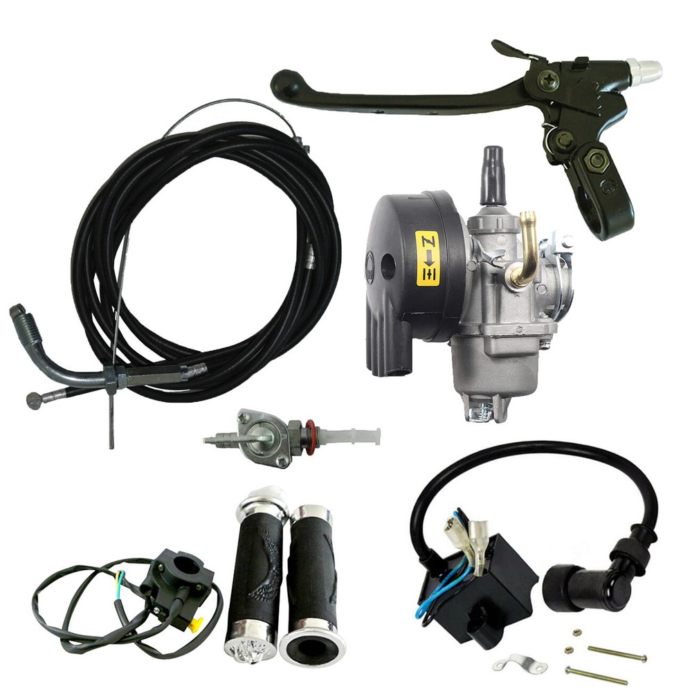 Handlebar Grip Set & Carburetor & Igniton Coil For 49cc 80cc Motorized Bicycle