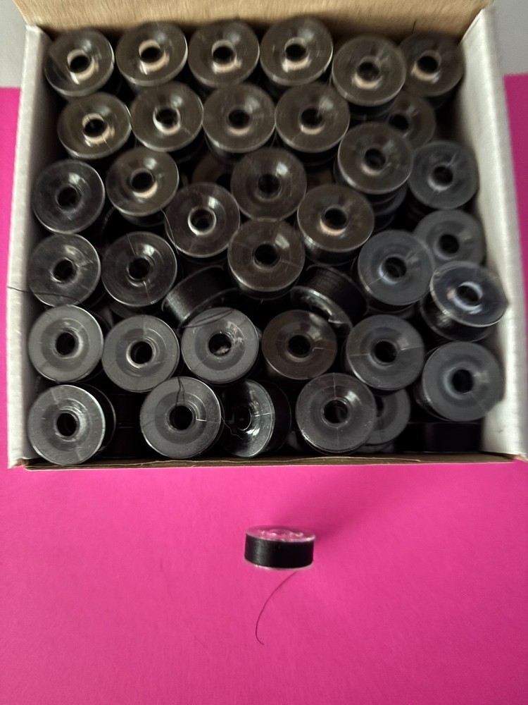 Pre-wound Black  Bobbins Size L