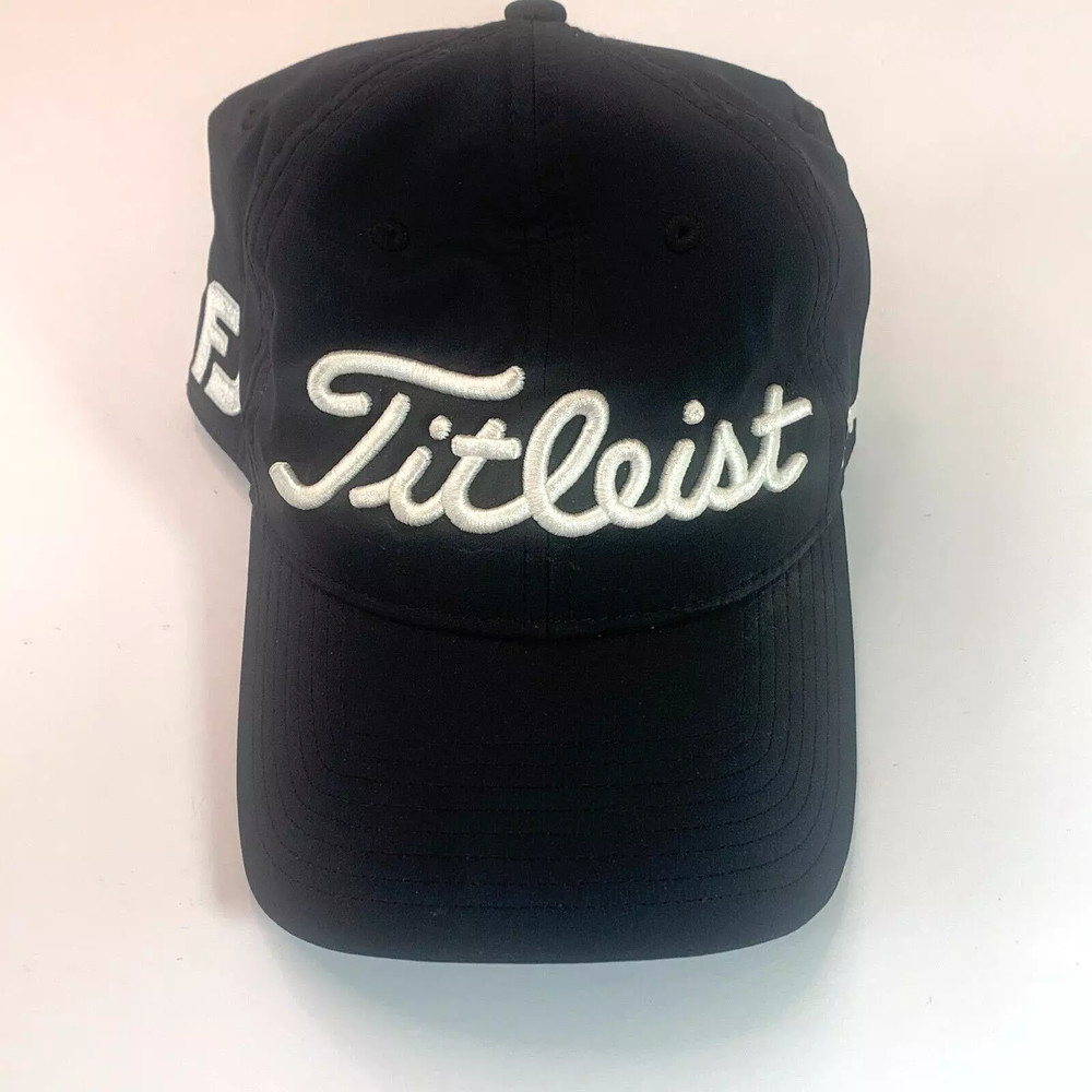 Titleist FootJoy Pro V1 Logo Hat Strapback Cap Embroidered Black