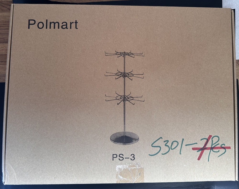 Polmart Heavy Duty Adjustable Three Tier Counter Top Spinner Display Stand