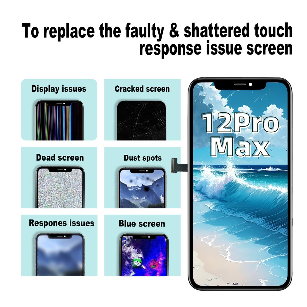 For iPhone 12 Pro Max Screen Replacement Kit Full Assembly Touch Screen LCD Kit