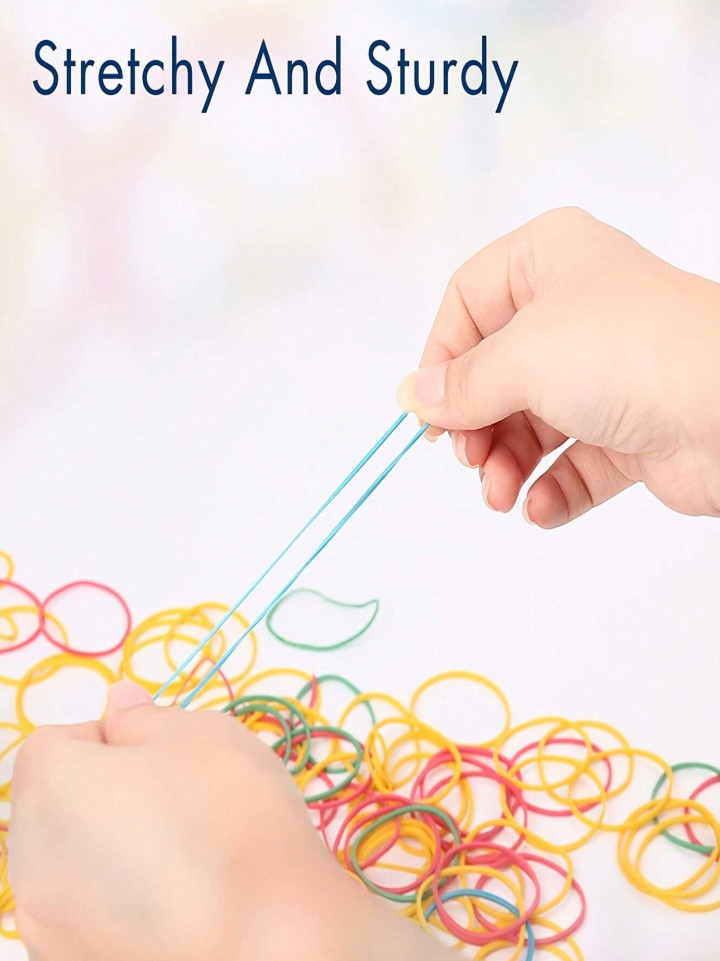 100 pcs Multicolor Rubber Bands 38mm Elastic Bands for Office & School