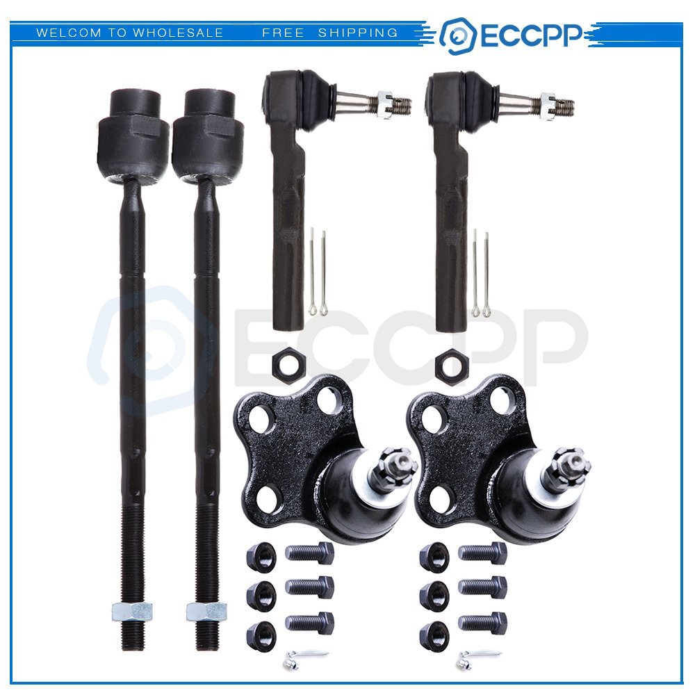 New Front Inner & Outer Tie Rod Ends + Front Lower Ball Joints for Grand AM