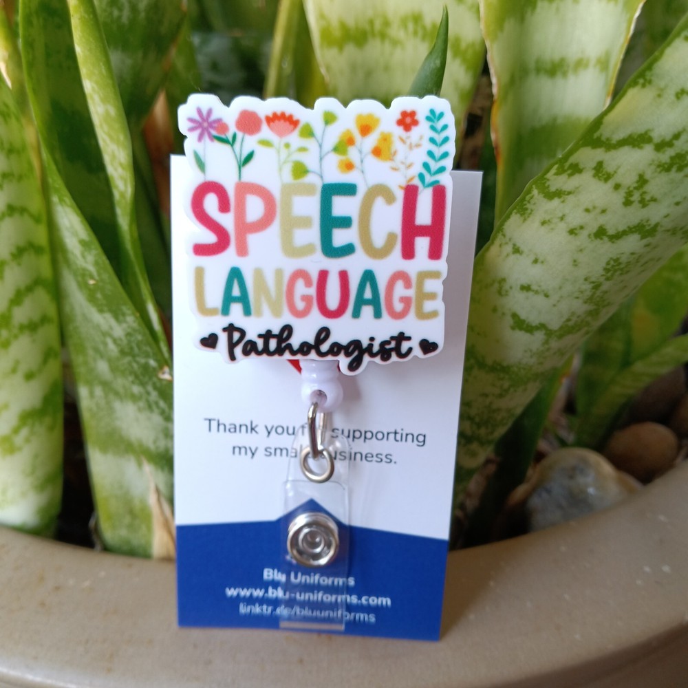 Speech Language Pathologist Badge Reel Holder/ ID / Clip
