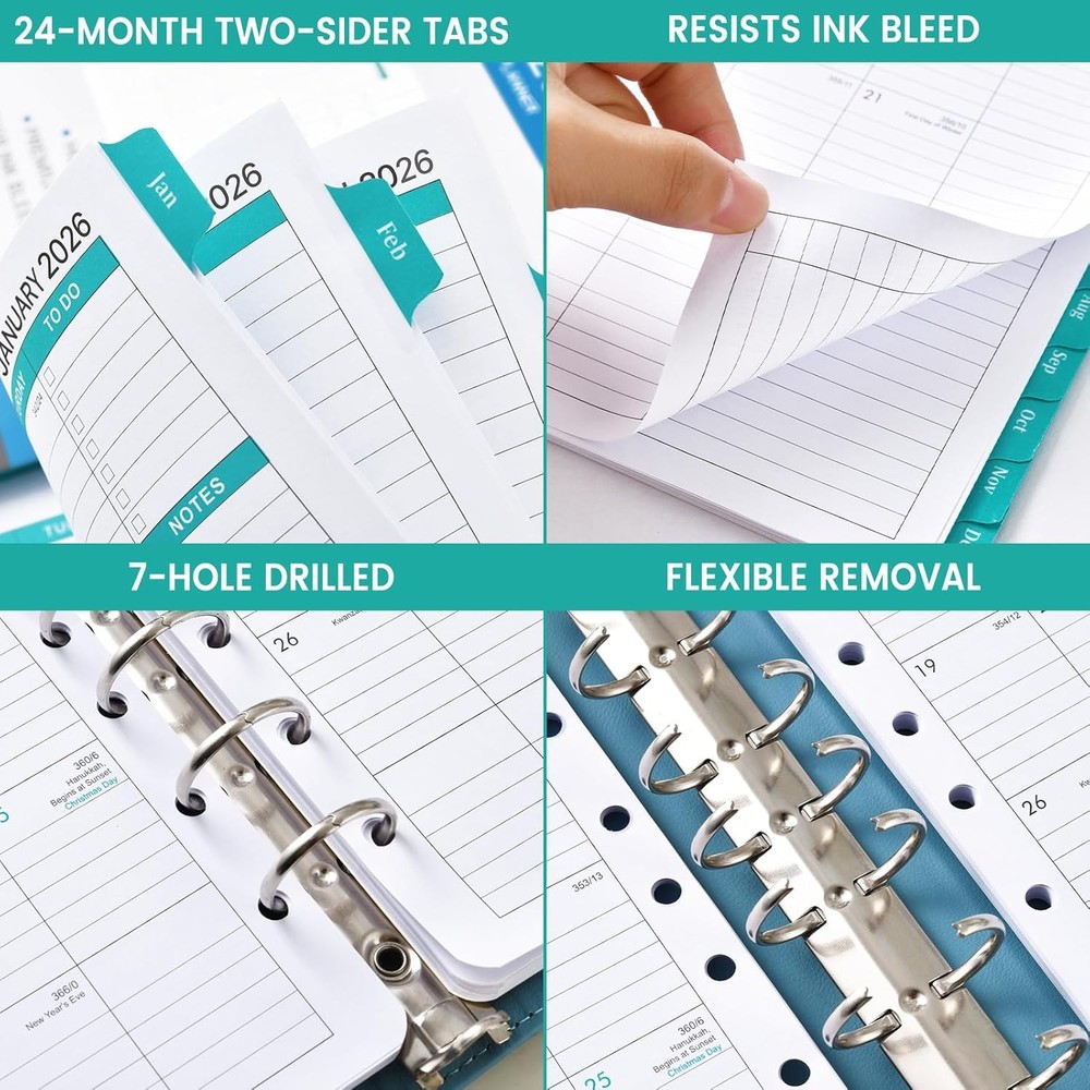 2026-2027 Monthly Planner Refill - Inserts 5-1/2" x 8-1/2", black