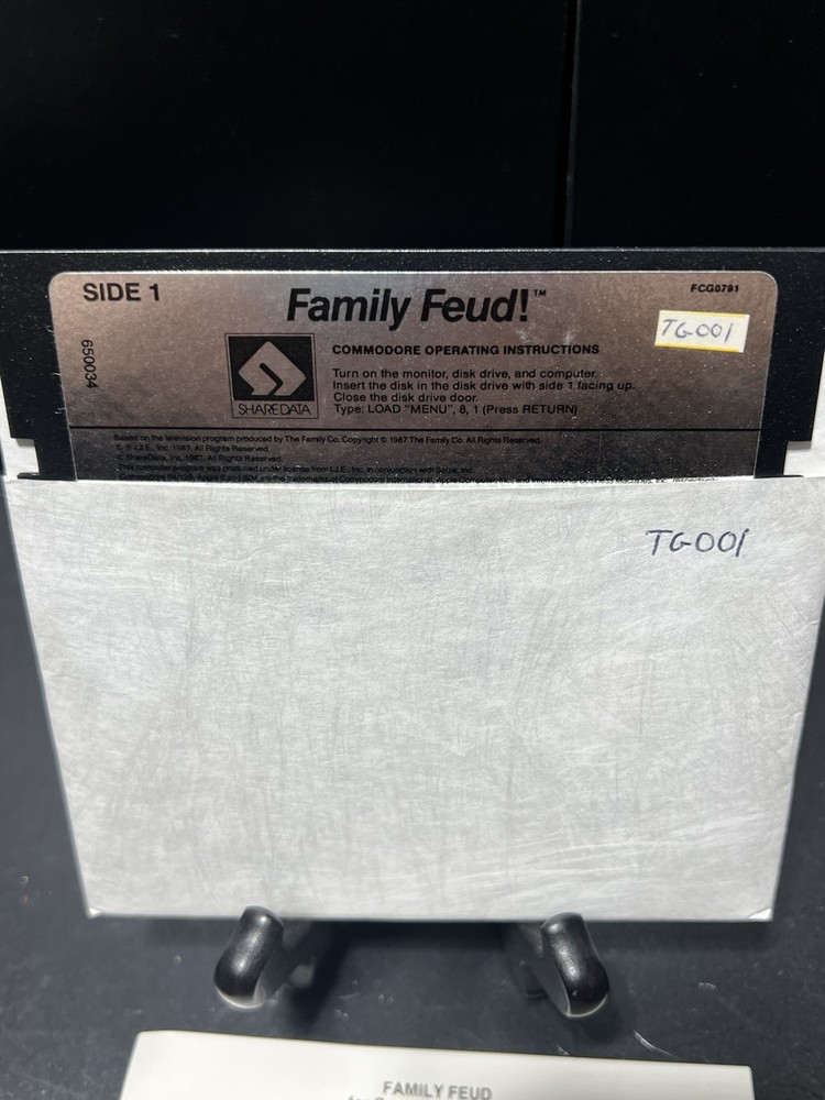Family Feud 1987 ShareData Commodore 64 5.25" Floppy