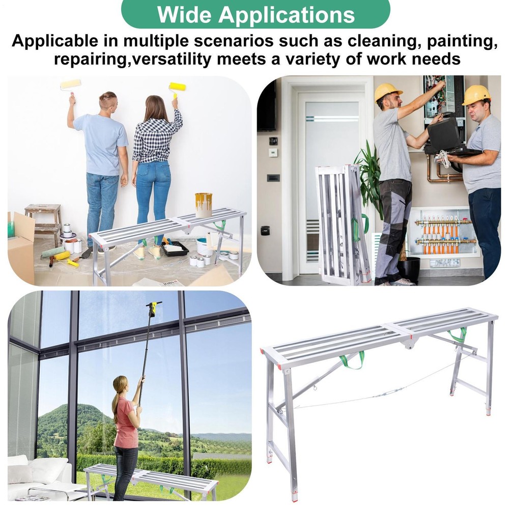Work Platform Adjustable Height Portable Scaffolding Platform 880 lb Load