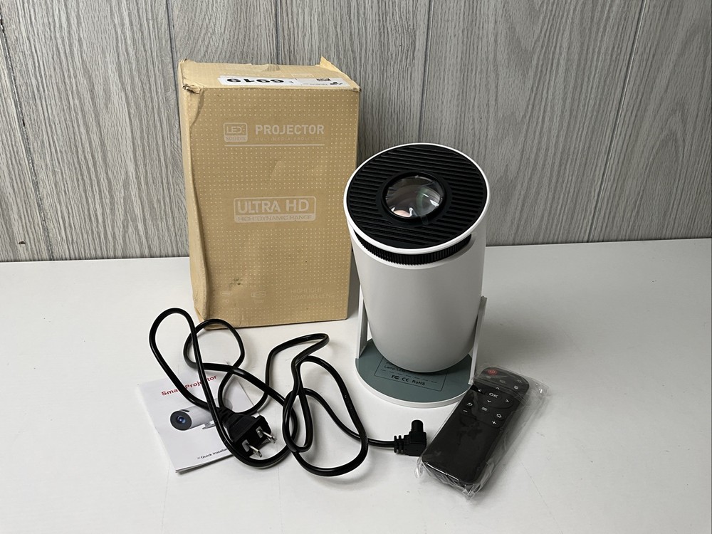 Mini Projector with WIFI 6 and Bluetooth 4K 1080P Support Portable - White