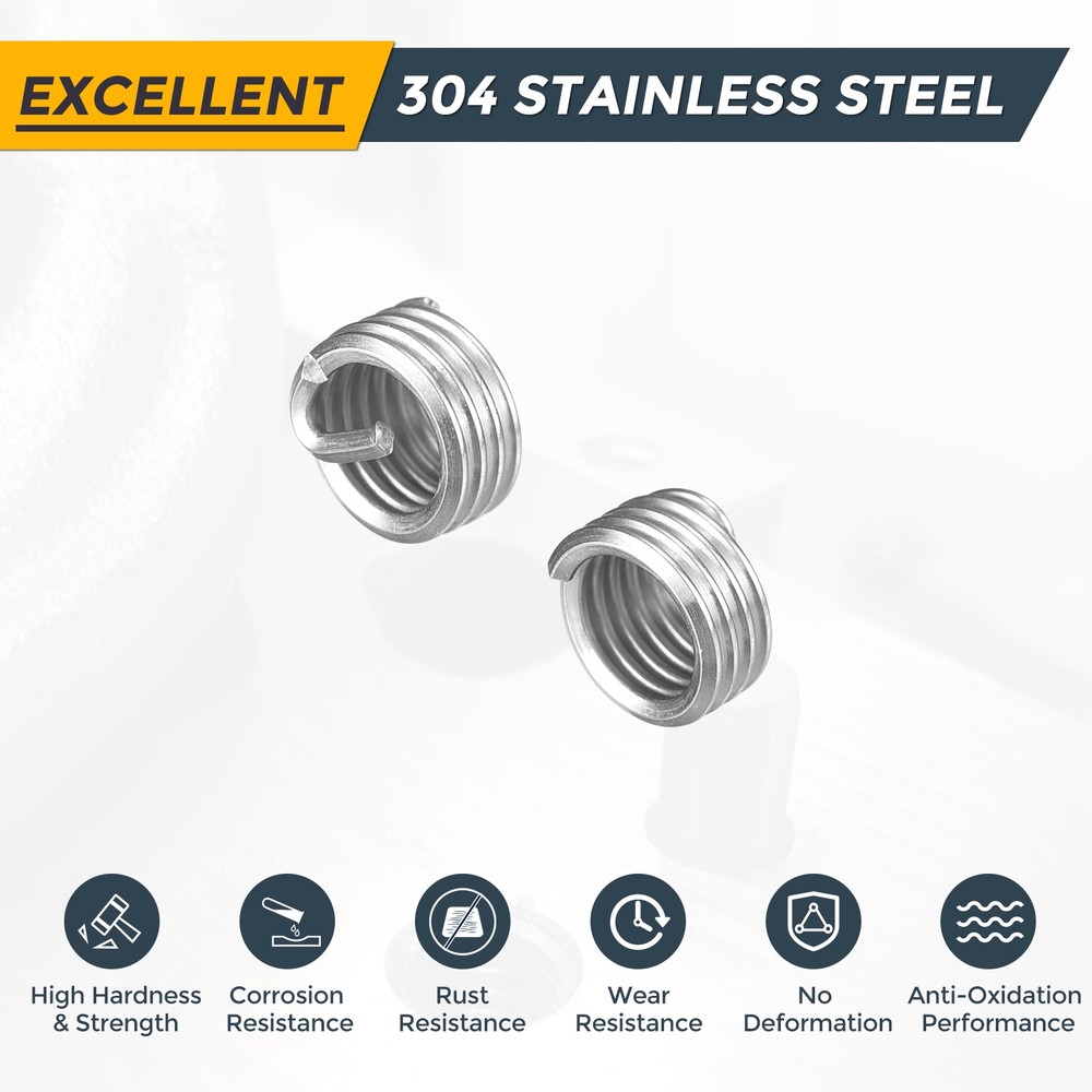 50pcs Wire Thread Inserts M4 x 0.7 x 1D Metric Helical Threaded Sleeve