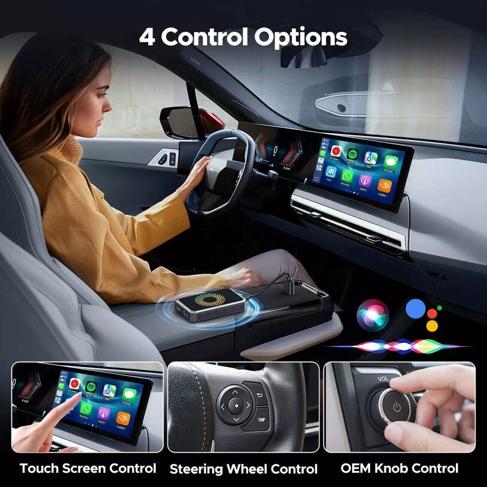 Wireless Carplay Android Auto AI Box Android 12 Netflix YouTube WiFi Adapter