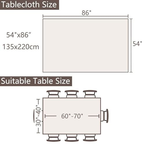 Rustic Farmhouse Tablecloth - Cotton 54" x 86" (Rectangular) Plaids Coffee