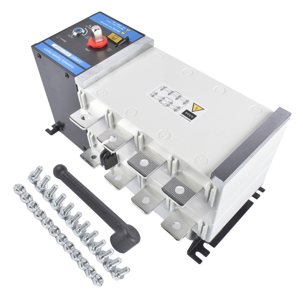 Industrial Automatic Transfer Switch 4P 630A 110/220 Volts Auto / Manual Mode