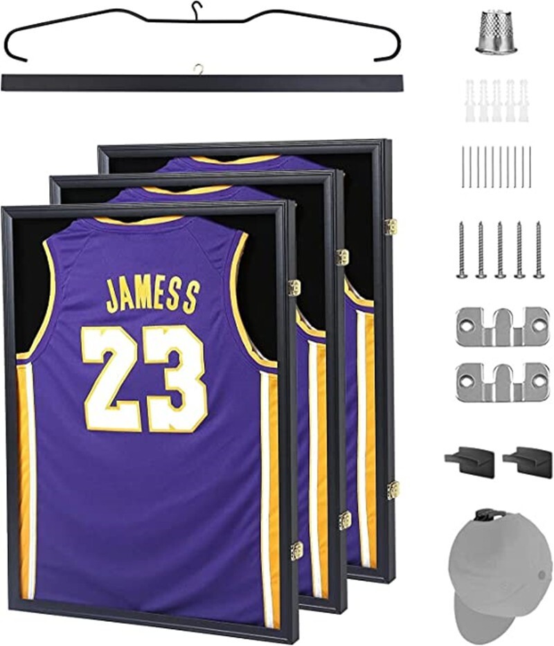 Jersey Frame, Jersey Shadow Box Display Case, Jersey Display, T Shirt Frame 3PC