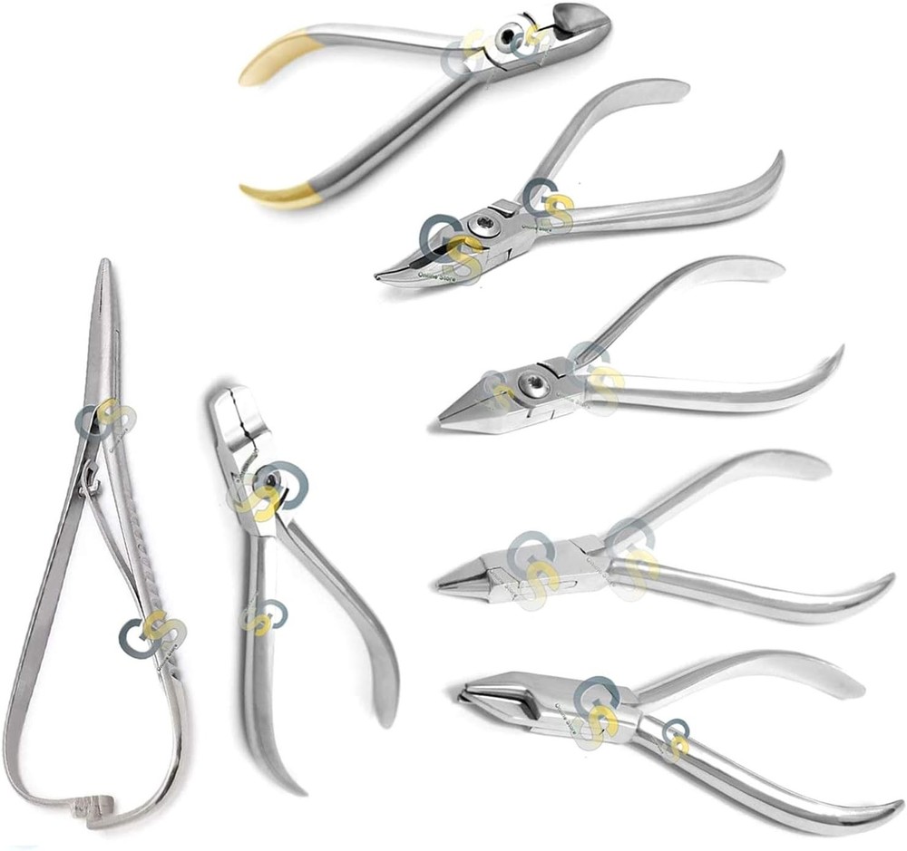 G.S ORTHODONTIC PLIERS MATHIEU ELASTIC FORCEPS WIRE CUTTER TC
