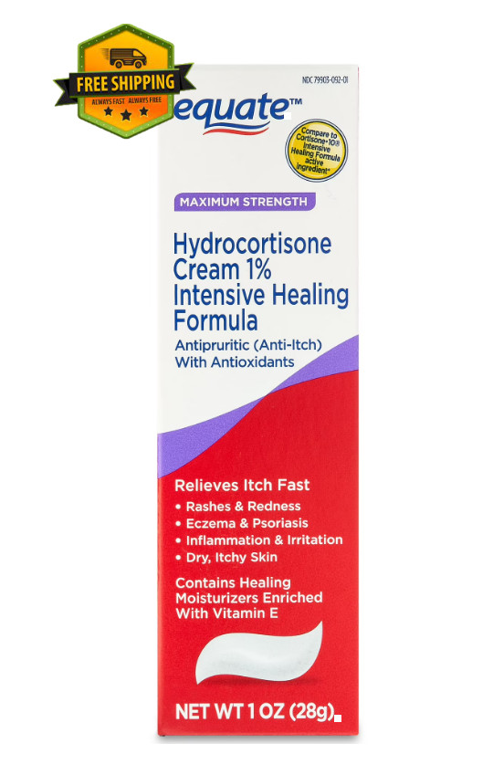 Equate Hydrocortisone 1% Cream 1oz – Max Strength Relief