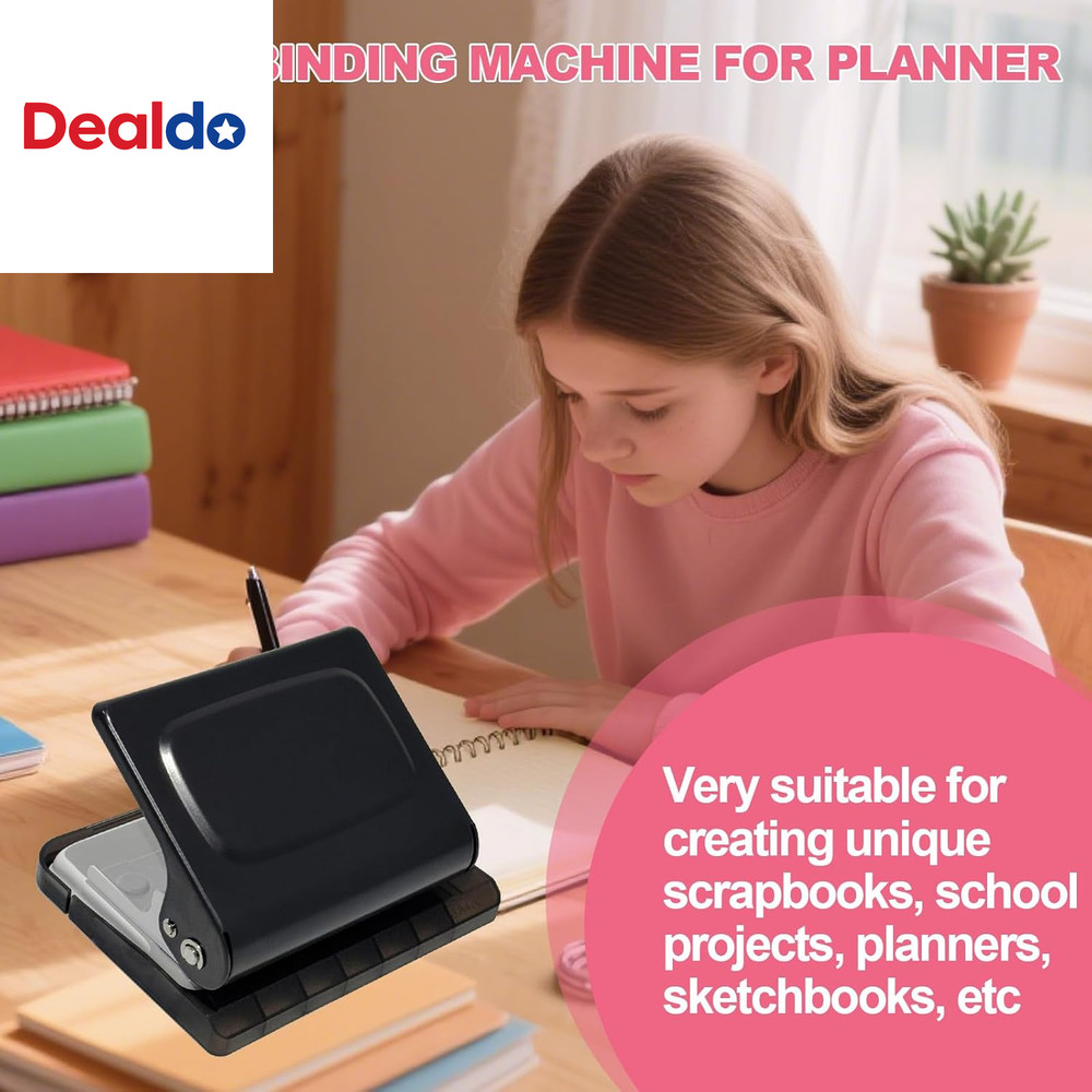 10 Hole Punch Binding Machine for Planner, Manual Binding System with 10 Multi-C