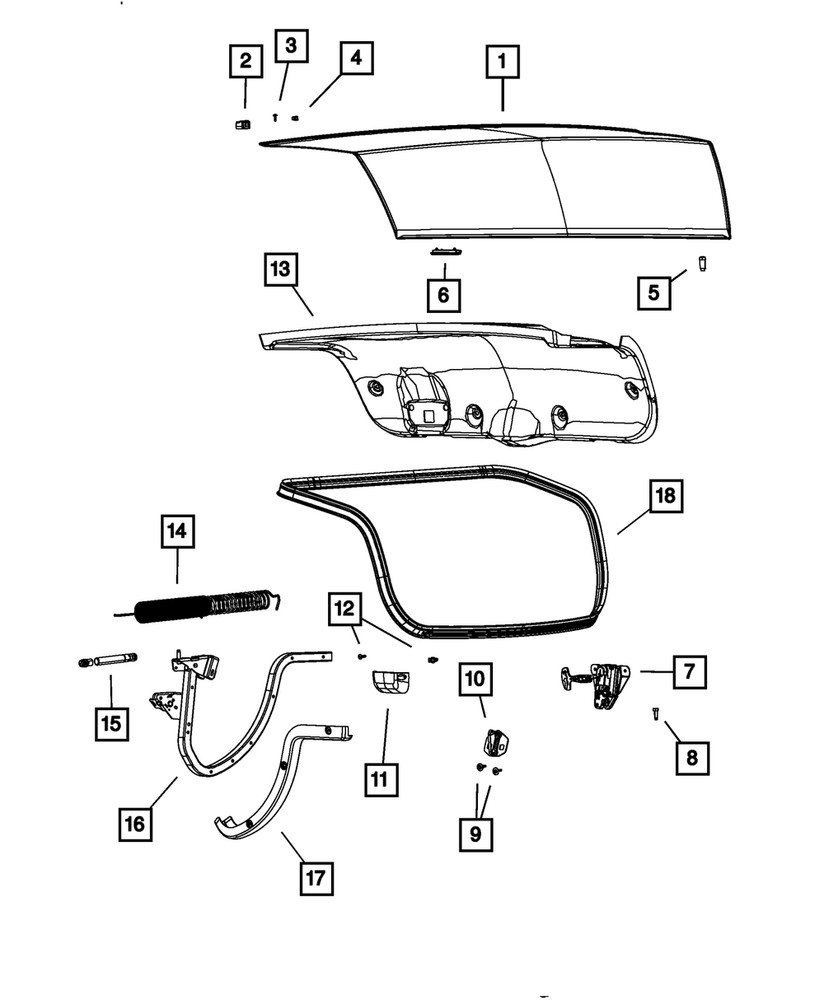 Genuine Mopar Decklid Inner Pull Cup 05057794AE