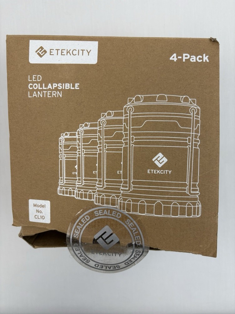 4 PACK LED CAMPING LANTERN, LED LANTERNS COLLAPSIBLE - 4 PACK BLACK