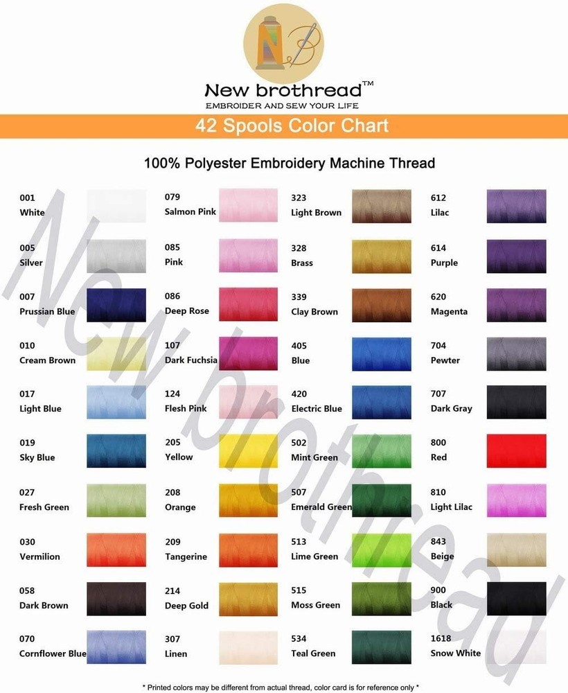Polyester Thread Kit, 1000M Spools, 42 Colors