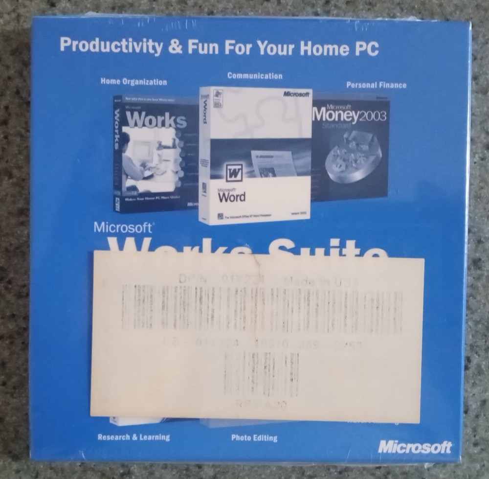 Microsoft Works Suite 2003 Software New SEALED- Comes With Key. Ships FREE.