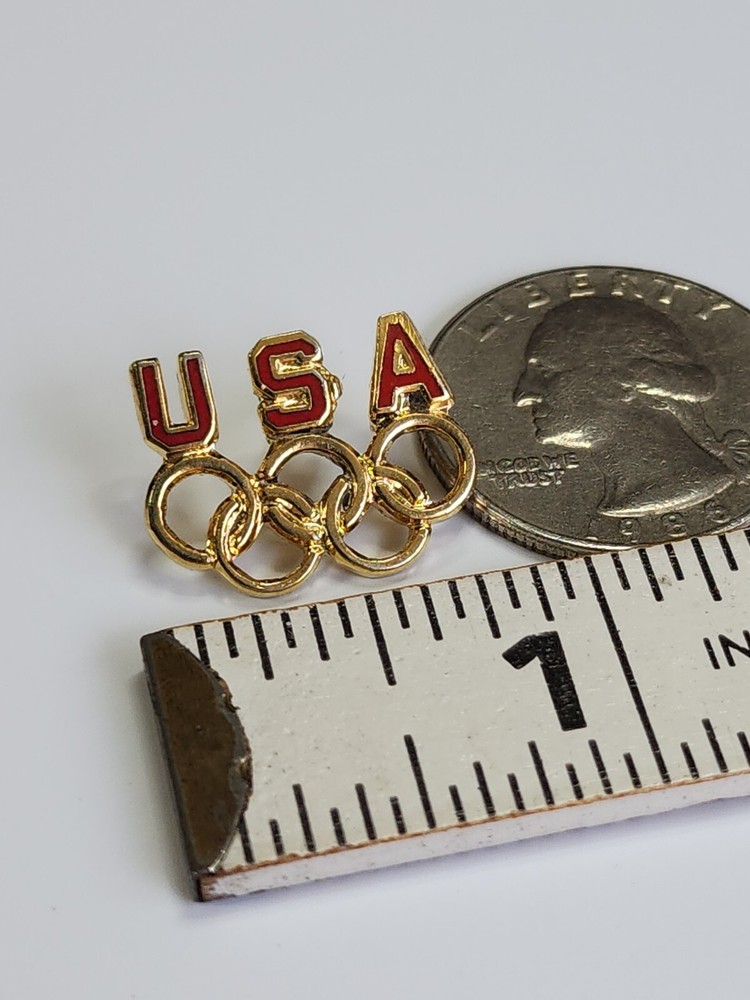 Red USA Olympic Rings Lapel Pin Small Size