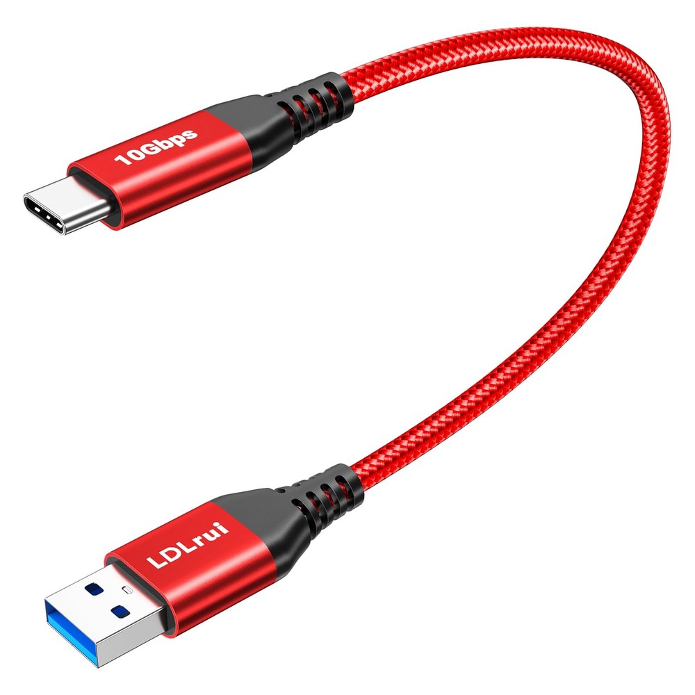 1ft USB-C Cable 10Gbps High Speed Data Transfer & 3.1A Fast 1ft, Red