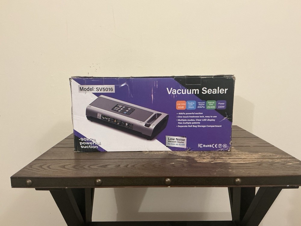 SV5016 Vacuum Sealer, Powerful Suction, LED Display, Multiple Modes, Bag Cutter