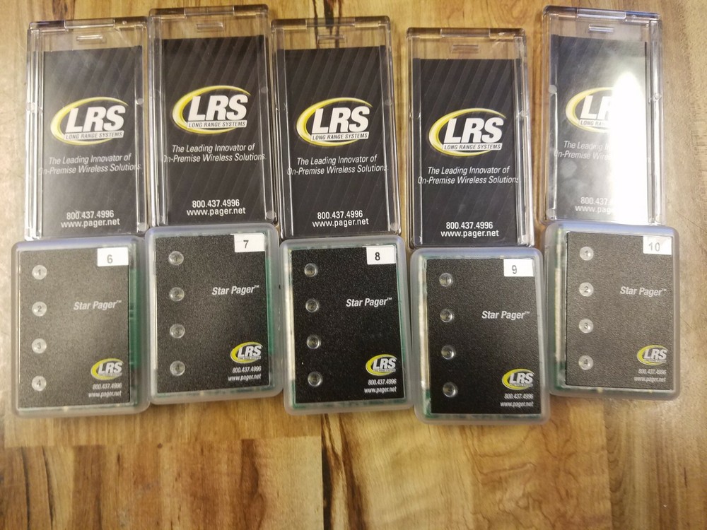 LRS Pager Model R9500 Sequential Set 1-20 with Charging Base, Adverteaser