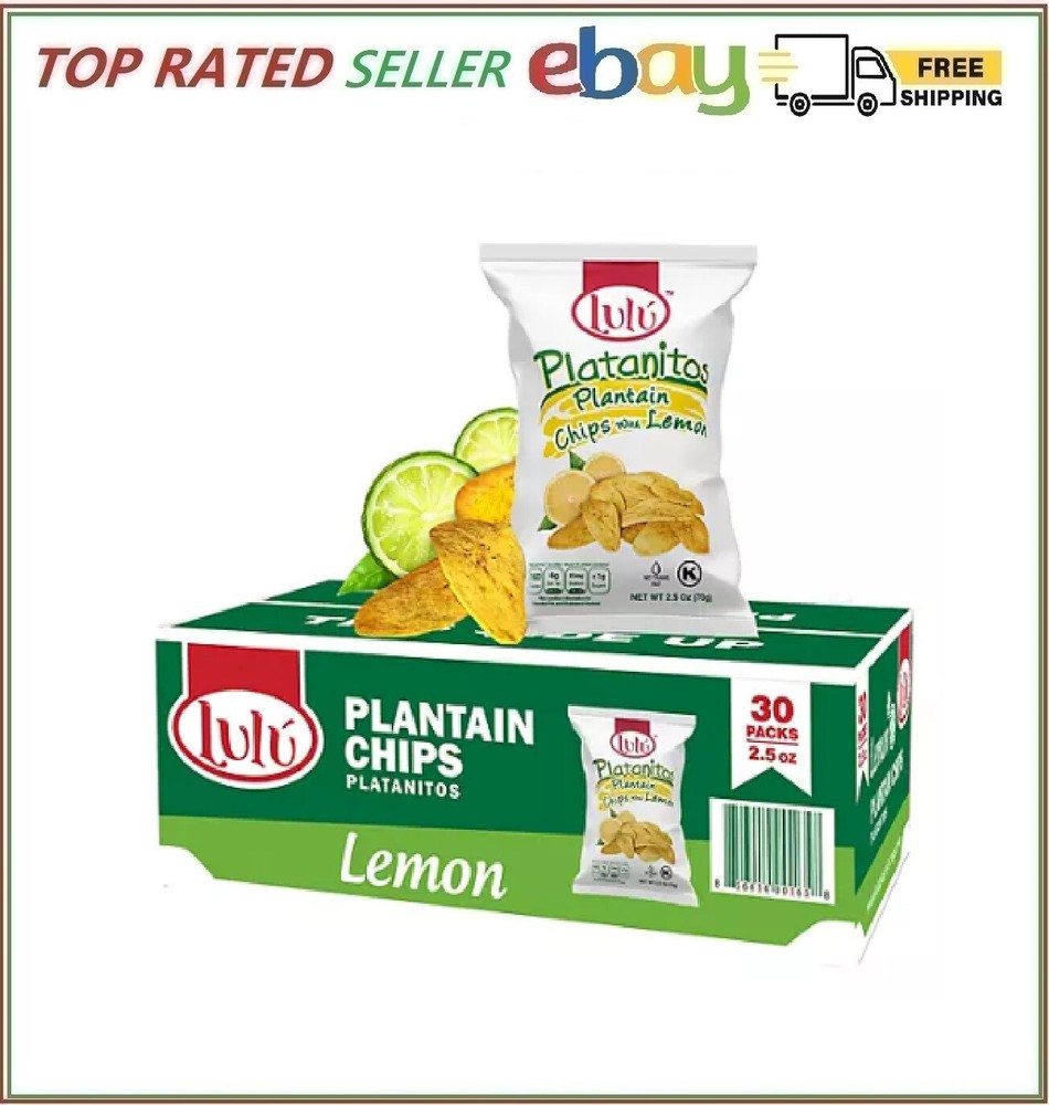 Lulu Platanitios Lemon Plantain Chips, 2.5 oz., 30 pk.
