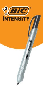 BIC Intensity Retractable Permanent Markers, Black, 12-Count Pack