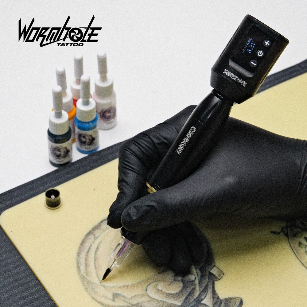 Wormhole Wireless Tattoo Kit, LED Digital Display, Dot Working Mode, Complete...