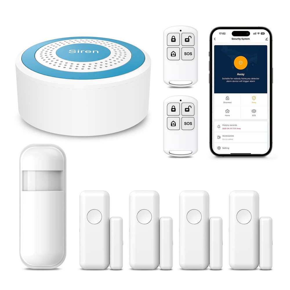 PGST Wireless Home Alarm System,Smart Security System with Instant 8 PCS