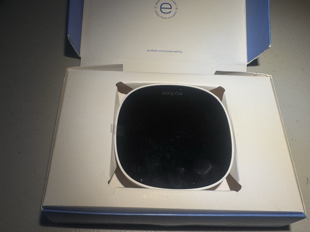 ecobee Smart Programmable Thermostat, Wi-Fi, Touch/App Control, Black/White