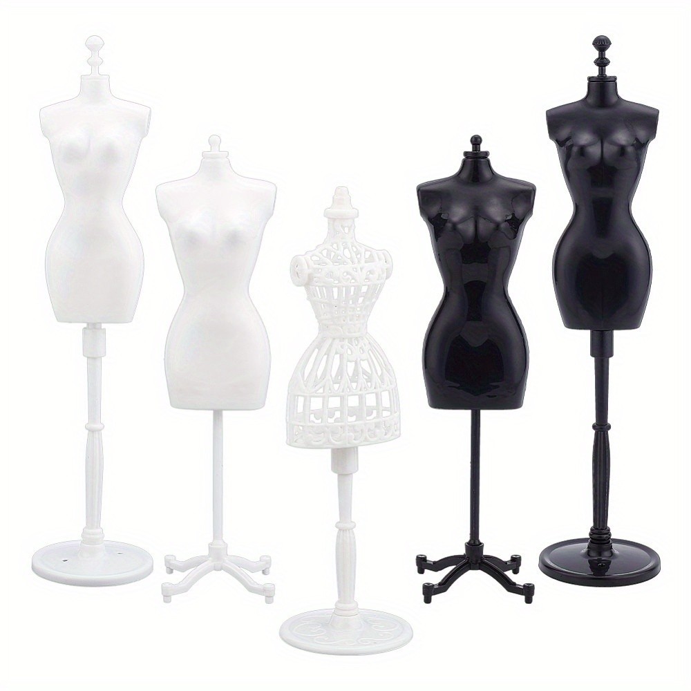 1bag 5sets Mini Mannequin Display Model Plastic Display Support Holder Mannequin
