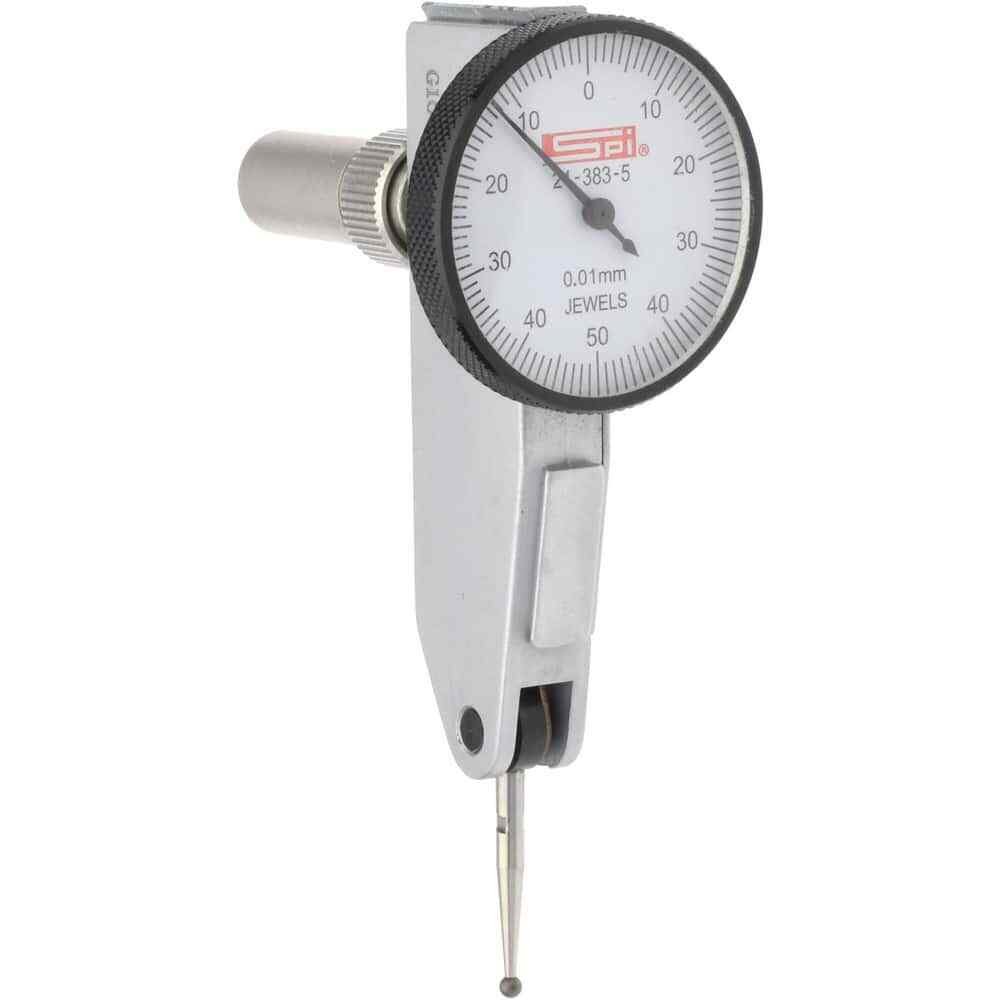 SPI 1mm Range, 0.01mm Dial Grad, Horizontal Dial Test Indicator 32mm White Di...