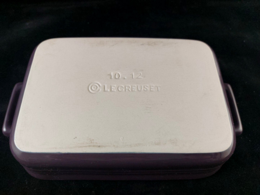 2 Le Creuset Purple Ceramic Rectangular Casserole Baking Dishes, 10-12