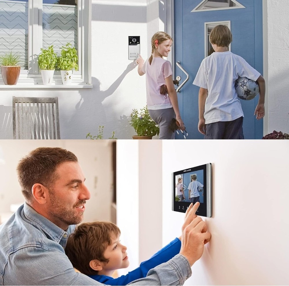 New Wired Video Intercom System, 7" Ring Video Doorbell, See Description Below