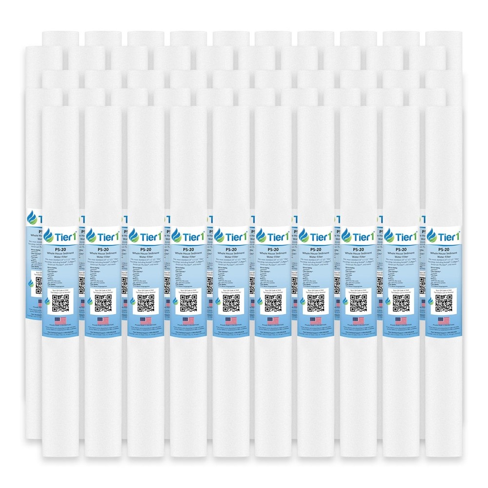 20 x 2.5 Inch P5-20 5 Micron Polypropylene Sediment Water Filter 50 Pack