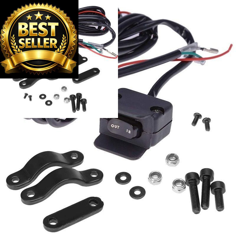 12V Winch Rocker Thumb Switch with Mounting Bracket Handle Bar Control Black