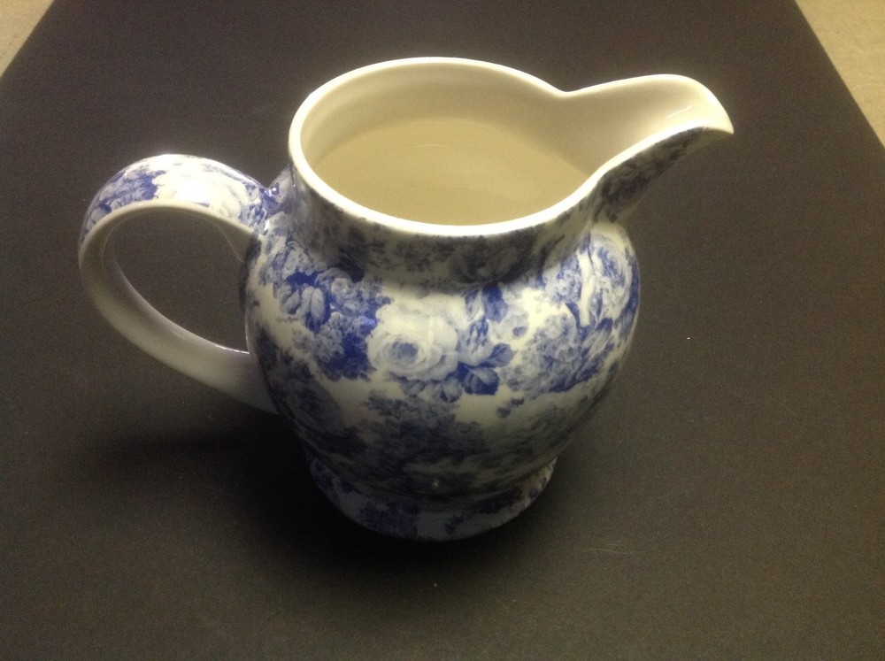 Arthur Wood Blue And White Rose Pattern Pitcher